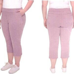 Up! Brand Pull-On Stretch Crop Pant Ladies XL Dusty Pink Front/Rear Pockets